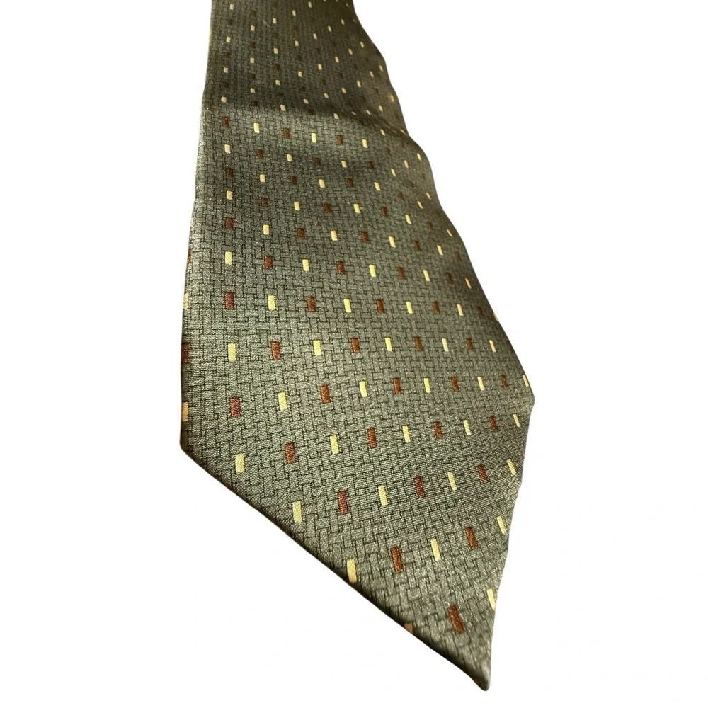 UMBERTO BOSSI Roma Milano All Silk Tie Geometric Necktie Corpcore Office Career‎